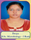 Deepa B.Sc Microbiology - I Rank