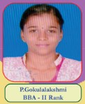 P. Gokulalakshmi BBA - II Rank