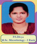 P.S.Dhivya M.Sc Microbiology - I Rank