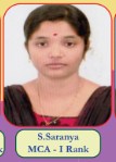 S.Saranya MCA - I Rank
