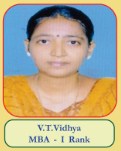 V.T.Vidhya MBA - I Rank